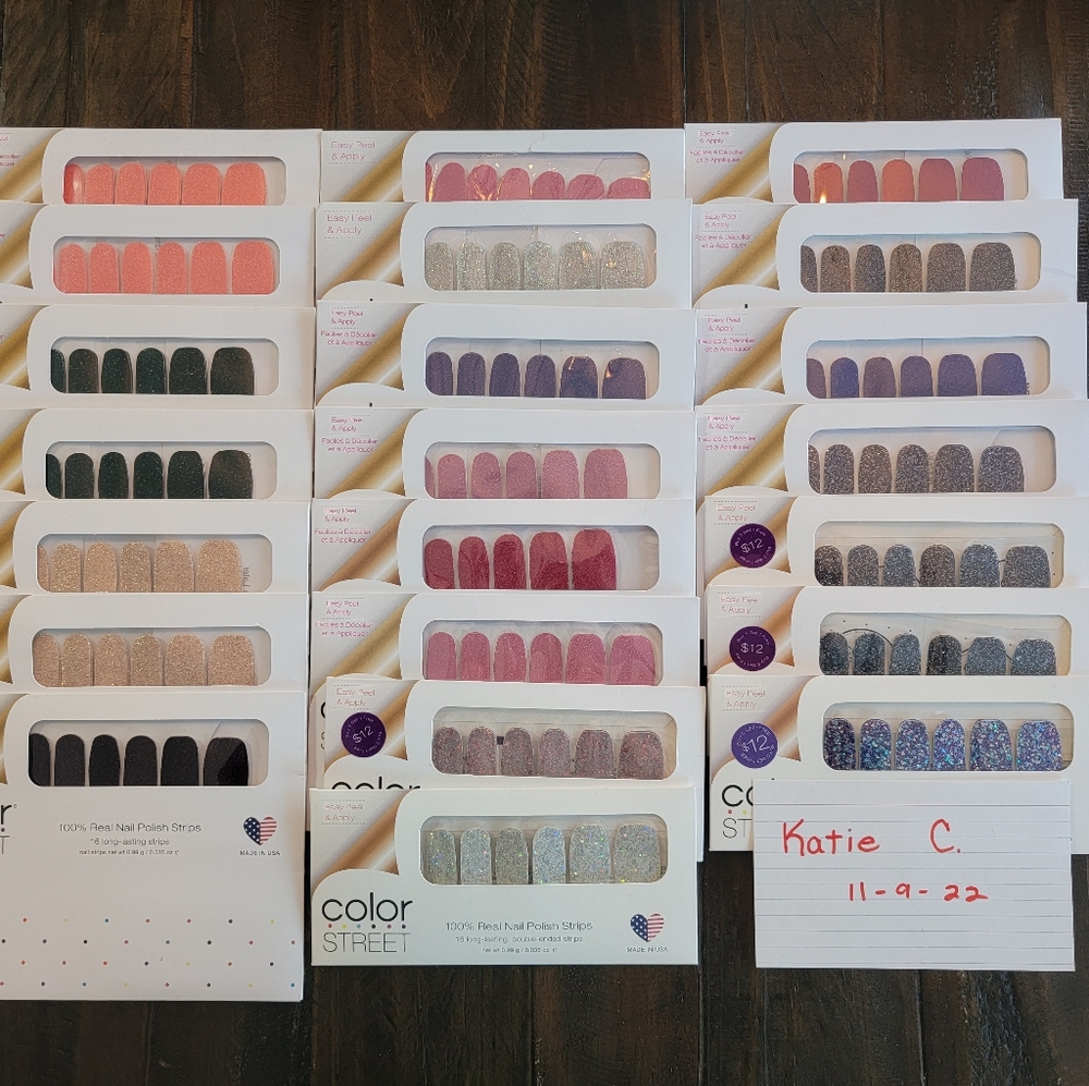 HUGE LOT OF 88 COLOR STREET SETS + MORE
